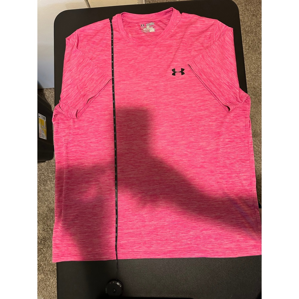 Under Armour Mens 2XL Pink Space Dye Short Sleeve Athletic T-Shirt Loose